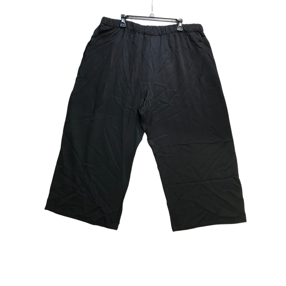 Bryn Walker Wide Leg Pants Womens Large Black Tencel Elastic Waist Culottes